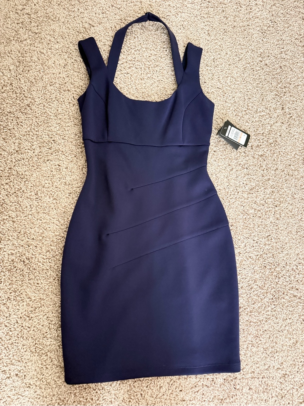 Sleeveless Navy Sheath Dress - Picture 4 of 6